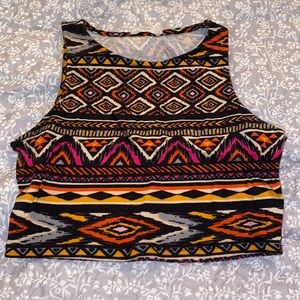 Aztec print crop top